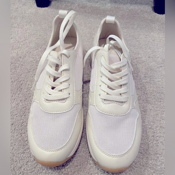 Banana Republic Factory Shoes - BR Factory White Leather & Canvas Sneaker